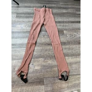 BooHoo Womens Highwaisted Ribbed Stirrup Leggings Size 6 Dusty Pink M4